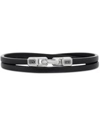David Yurman - Sterling Streamline Double Wrap Leather Bracelet (4Mm) - Lyst