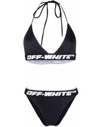 Off-White c/o Virgil Abloh Bikini mit Logo-Bund - Schwarz