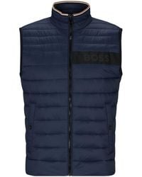 BOSS - Quilted Logo-print Gilet - Lyst