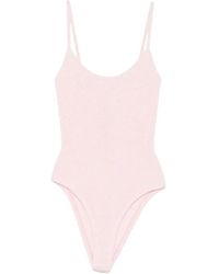 Hunza G - Pamela Crinkle-Effect Swimsuit - Lyst