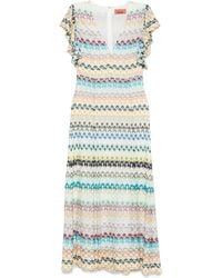 Missoni - Midi-Jurk Met V-Hals - Lyst