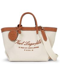 Karl Lagerfeld - Small Hotel Karl Canvas Tote Bag - Lyst