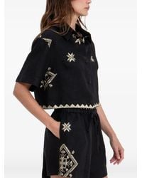 Greek Archaic Kori - Embroidered-Details Cropped Top - Lyst