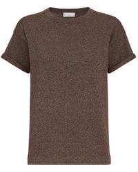 Brunello Cucinelli - Sparkling Cashmere And Silk Lightweight Knit T-Shirt - Lyst