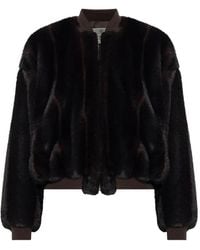 MM6 by Maison Margiela - Ribbed-Trim Faux-Fur Jacket - Lyst