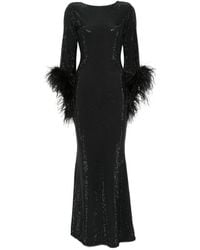 Miron - Crystal-Embellished Feather-Trim Dress - Lyst