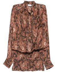 ANDAMANE - Robe Rania À Imprimé Cachemire Et À Smocks - Lyst