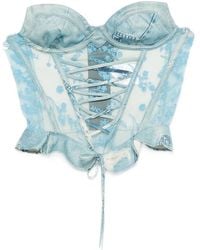 ANDERSSON BELL - Corsetto Con Stampa Denim - Lyst