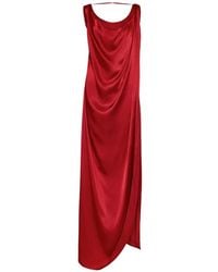 Maison Margiela - Satin Dress With A Slit - Lyst
