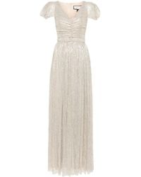 Nissa - Metallic-Striped Maxi Dress - Lyst