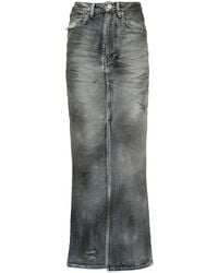 Balenciaga - Denim Long Skirt - Lyst