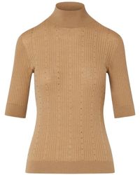 Liu Jo - Wool Top With Rhinestones - Lyst