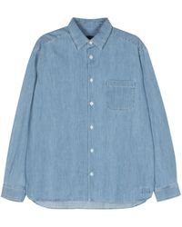 A.P.C. - Chambray Cotton Shirt - Lyst