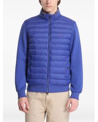 Tommy Hilfiger - Quilted-Panel Zip-Up Sweater - Lyst