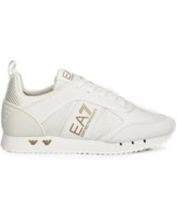 EA7 - Logo-Print Panelled Sneakers - Lyst