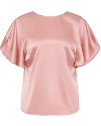 Rebecca Vallance - Alina Flutter-Sleeve Blouse - Lyst
