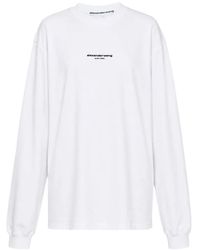 Alexander Wang - Logo-Print Long-Sleeve T-Shirt - Lyst