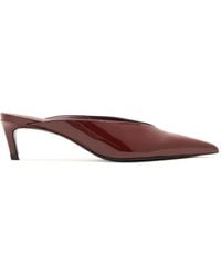 SCHUTZ SHOES - Loren Pointed-Toe Patent-Finish Mules - Lyst