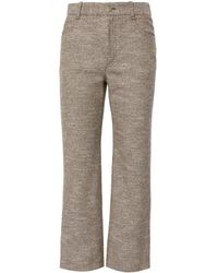 Chloé - Brown Tweed Bootcut Cropped Trousers - Lyst