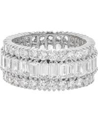 Fantasia by Deserio - 14kt White Gold Stacked Eternity Band Ring - Lyst