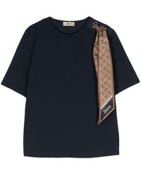 Herno - T-Shirt mit Schaldetail - Lyst