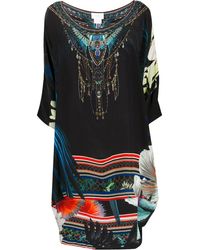 Camilla Zijden Jurk - Zwart