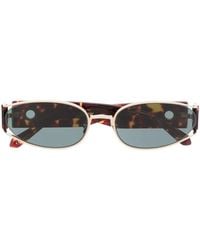 Linda Farrow - Shelby Sunglasses In Shell/green - Lyst