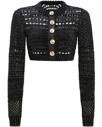 retroféte - Nico Crochet-Knit Cropped Cardigan - Lyst