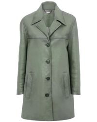Chloé - Long Single-Breasted Leather Jacket - Lyst