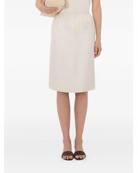 Loulou de Saison - Elastic-Waist Silk Midi Skirt - Lyst