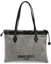 Jimmy Choo - Herringbone-Pattern Drawstring Shoulder Bag - Lyst