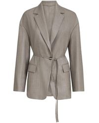 Brunello Cucinelli - Sparkling Virgin-Wool Pinstripe Blazer With Monili - Lyst