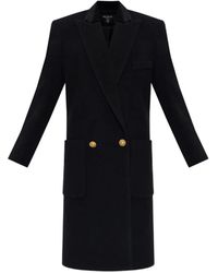 Balmain - Double-Breasted Wool Coat - Lyst