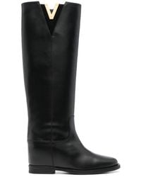 Via Roma 15 - V-Plaque Knee Boots - Lyst