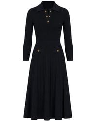 Michael Kors - Ribbed-Knit Pleated Midi Dress - Lyst