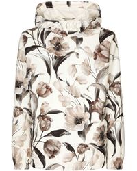 Dolce & Gabbana - Tulip-print Zip-up Hooded Jacket - Lyst