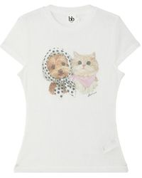 B+ AB - Graphic-Print Ribbed T-Shirt - Lyst