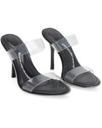Alexander Wang Lambskin Vic Sandals in Black | Lyst