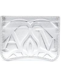 Alexander McQueen - Logo-debossed Metallic Leather Cardholder - Lyst