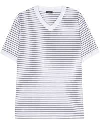 Peserico - ストライプ Vネックtシャツ - Lyst