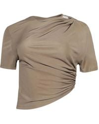 Christopher Esber - T-Shirt Con Ruches E Dettaglio Ad Anello - Lyst