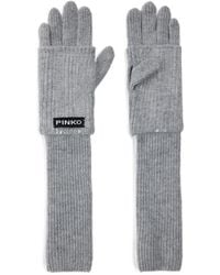 Pinko - Sequin-Embellished Ribbed-Knit Gloves - Lyst