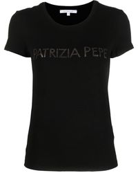 Patrizia Pepe - T-shirt à logo strassé - Lyst