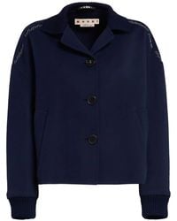 Marni - Decorative-Stitching Wool-Blend Shirt Jacket - Lyst