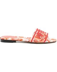 Fendi - Slippers Met Geborduurd Logo - Lyst