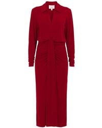 Cinq À Sept - Seferina Ruched-Detail Midi Dress - Lyst