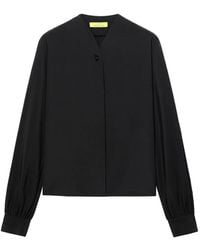 Shanghai Tang - Frog-Fastening Puff-Sleeve Blouse - Lyst