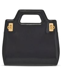 Ferragamo - Calf Leather Mini Tote Handbag With Top Handle For Ss24 - Lyst