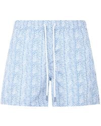 Fedeli - Patterned Drawstring Swim Shorts - Lyst