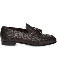 Franzese Collection - Woven-Leather Tassel Loafers - Lyst